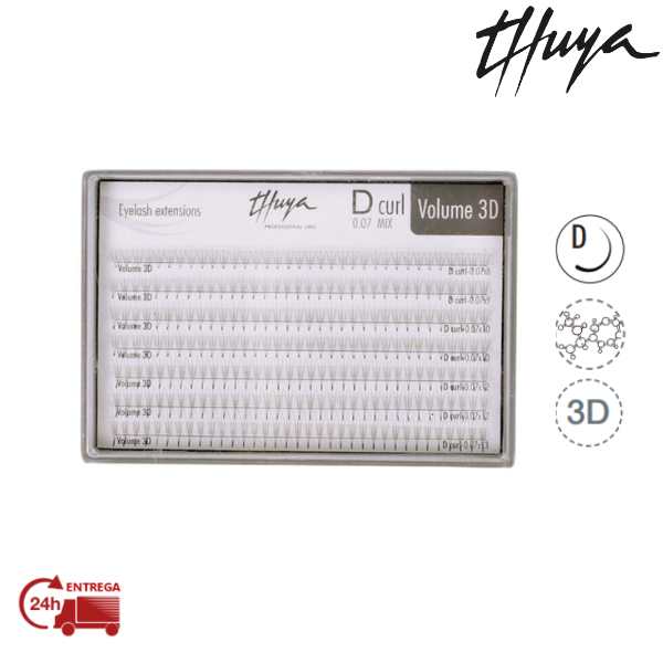 THUYA EYELASH EXTENSIONS 3D D 0.07 MIX