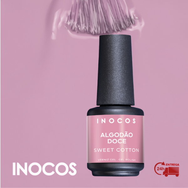 VERNIZ GEL INOCOS ALGODÃO DOCE, 15ML